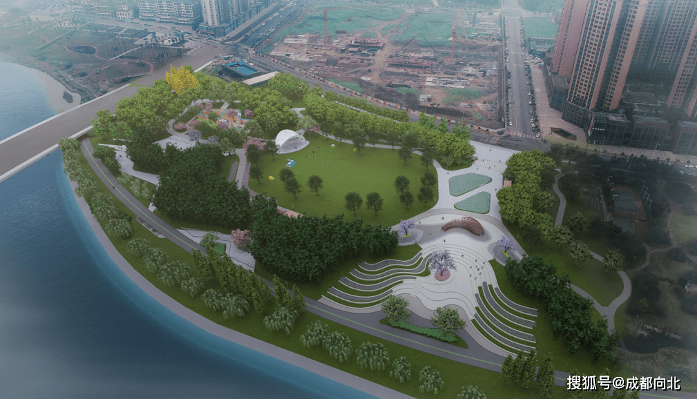 新都区斑竹园街道滨河公园目前进展情况将于本月中旬完工