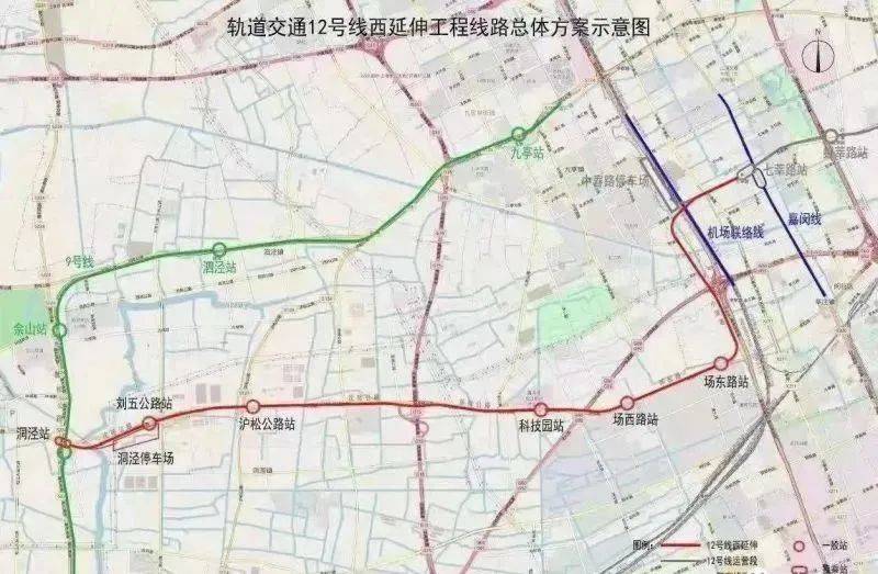 根据规划,12号线西延伸大致走向 将沿着莘松路一路向西行驶,进入松江