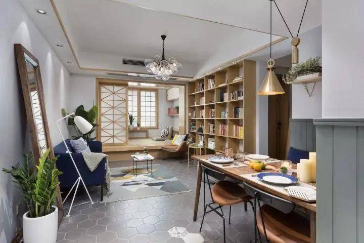 省空间又不失美观的客厅书房一体化设计方案!