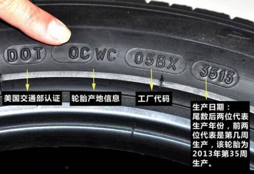 1,先看轮胎的生产日期