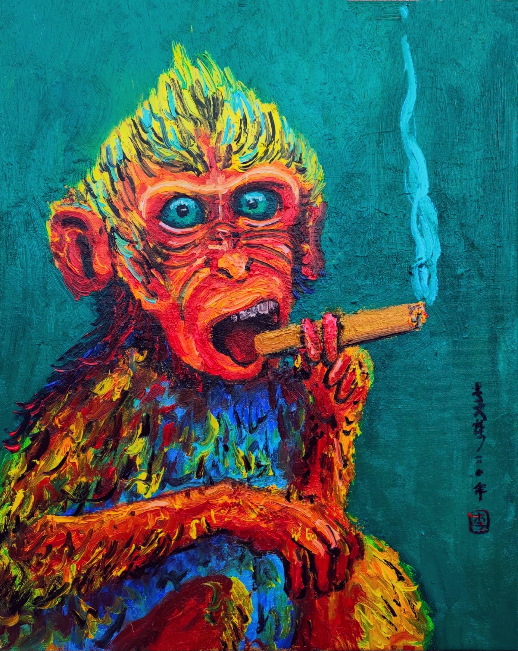 李文特油画作品《猴子》 返回搜