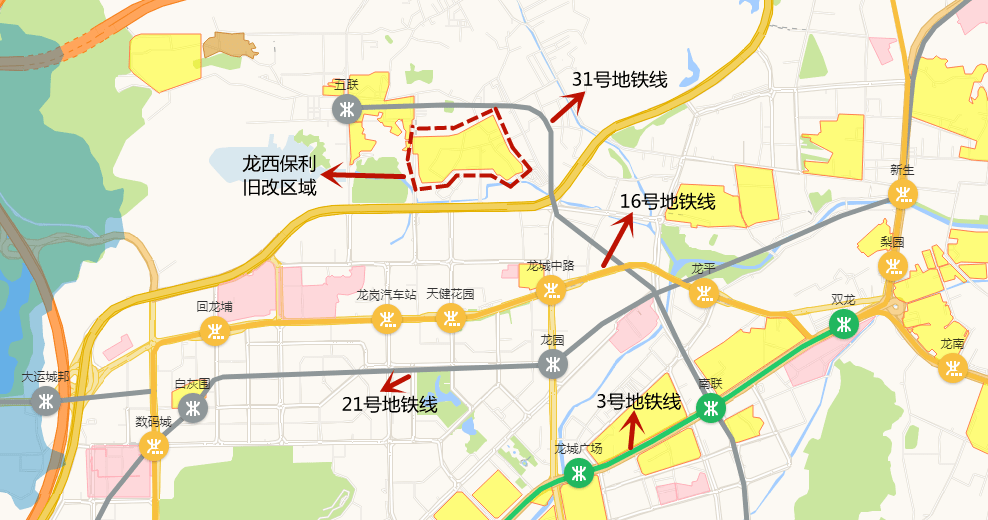 本项目地处龙岗区龙城街道龙西社区,是龙岗中心城通往龙西地区的门户