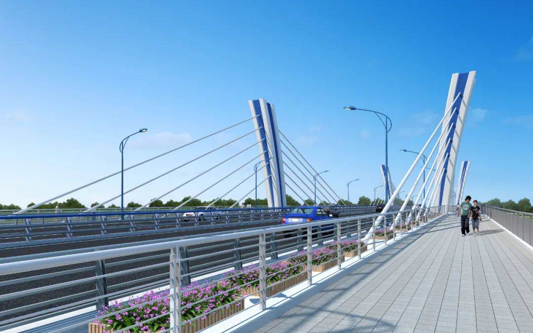金桂路跨浏阳河大桥设计效果图
