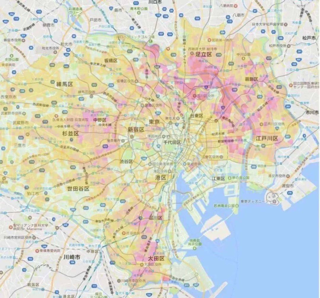 日本房产东京都23区地震灾害风险值解析