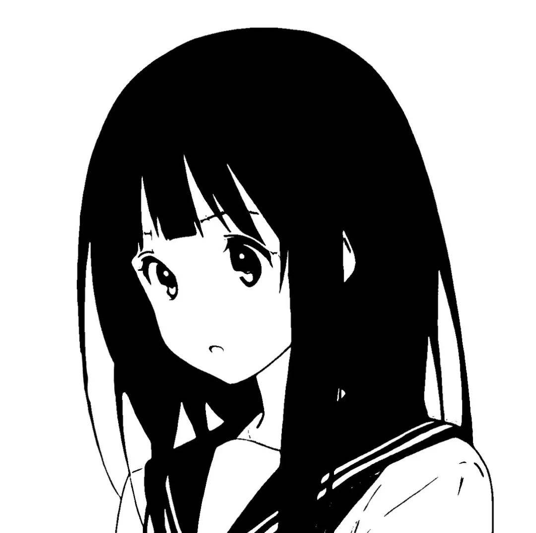 动漫头像黑白漫画风的可爱女头