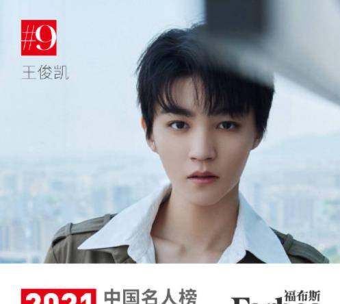 福布斯中国名人榜易烊千玺第一王一博第二杨幂排在贾玲后边