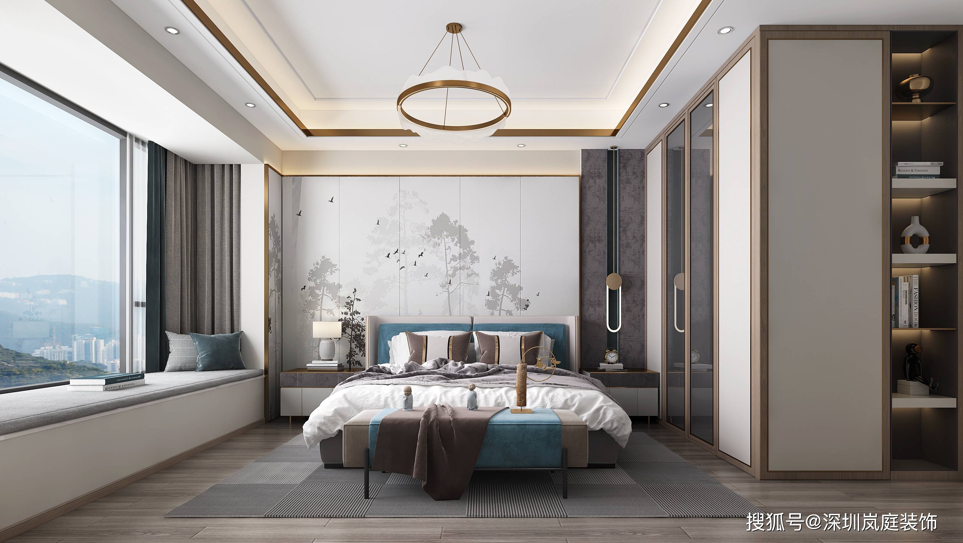 深圳装修:京基御景113㎡新中式装修,如诗一般优雅!