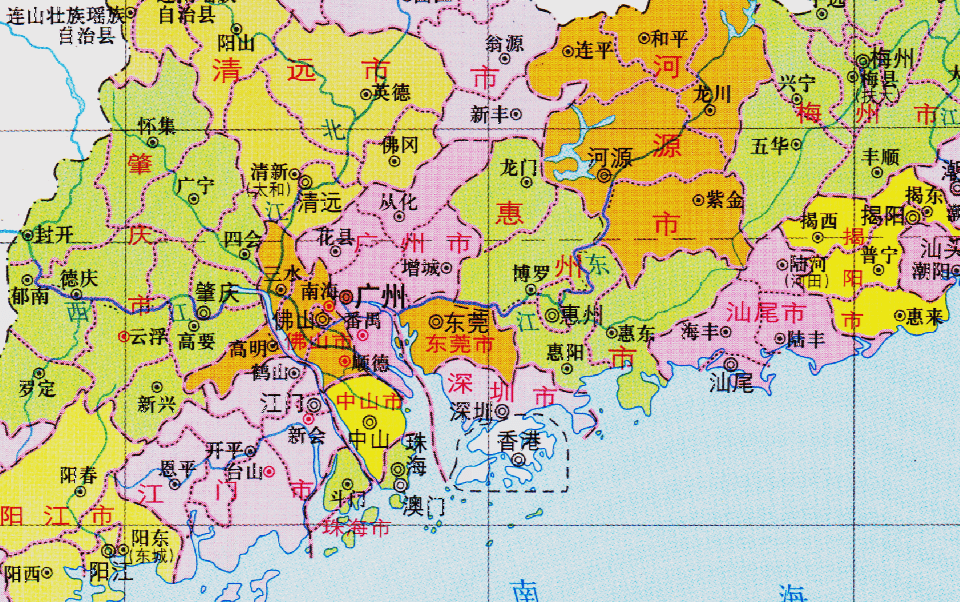 原创广东省的区划调整,我国23个省之一,如何有21个地级市?