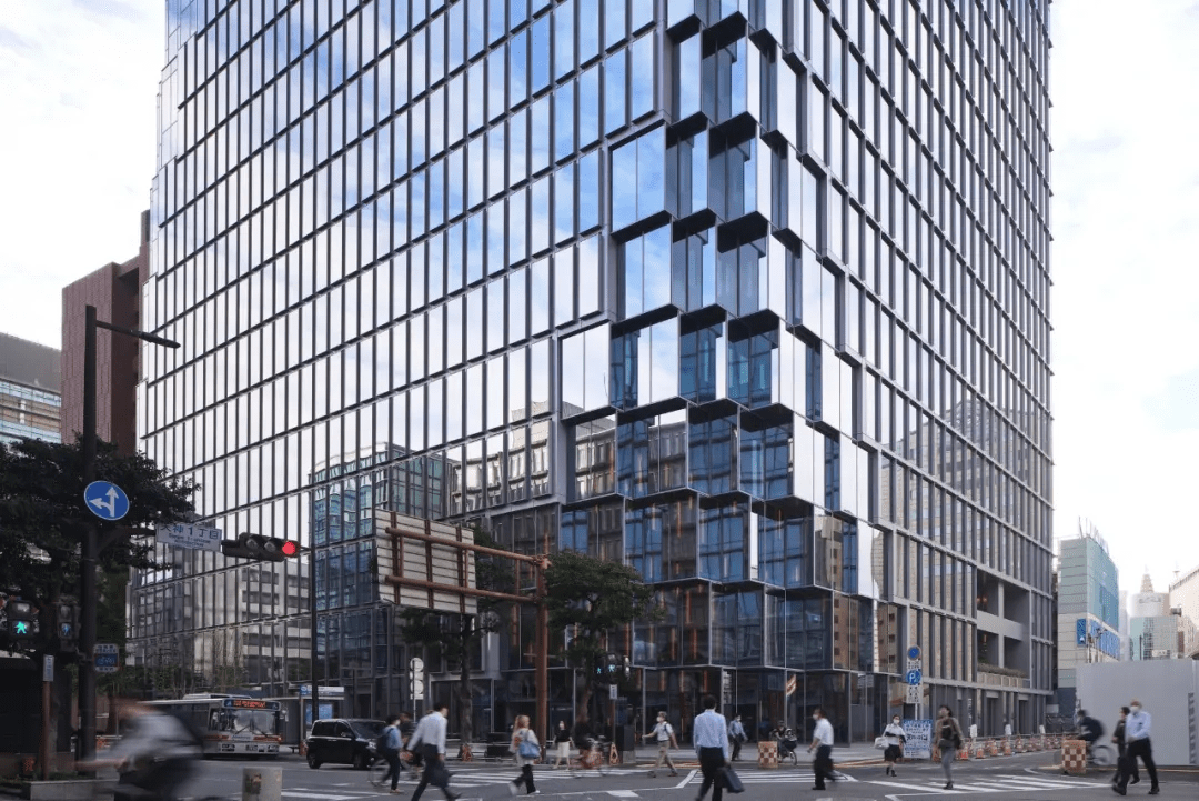 oma打造日本福冈新地标——天神商务中心,像素化的角落玻璃设计