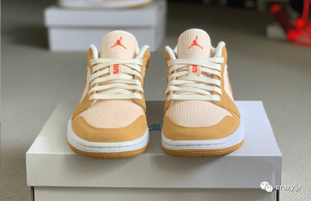 air jordan 1 low aj1 卡其色 灯芯绒 低帮 dh7820-700_白色_米白黄