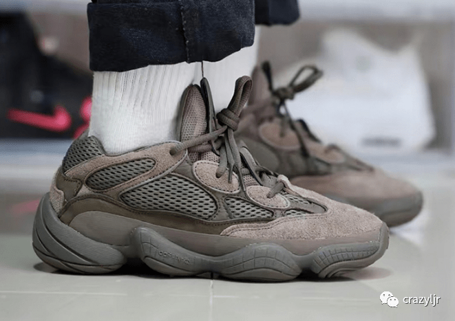 深棕色adidas yeezy 500 椰子深棕色山野迷踪男女老爹跑步鞋细节图