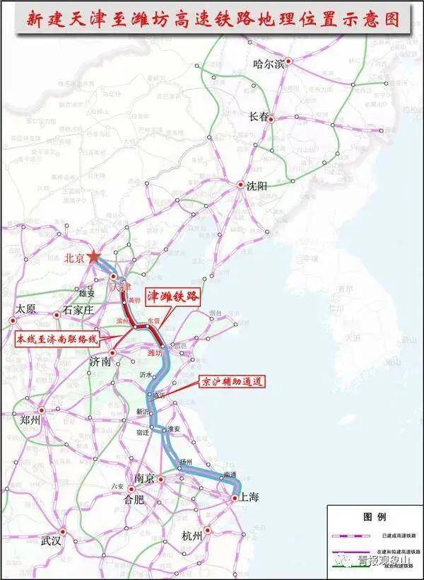 津潍高铁是京沪二线的其中一段,是未来青岛北上京津冀,南下长三角的主