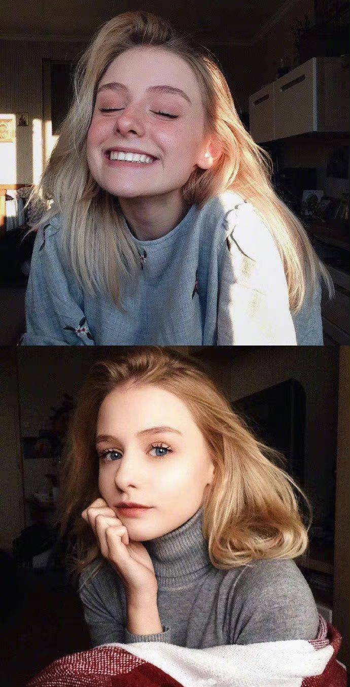 19岁俄罗斯少女火了一张脸像被上帝吻过金发碧眼笑起来太美了
