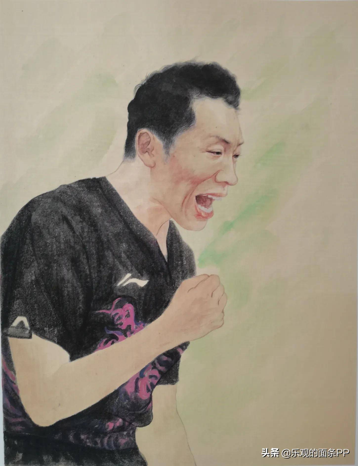东京奥运会冠军 杨倩肖像绘画 冯水清东京奥运会冠军 马龙肖像绘画 冯