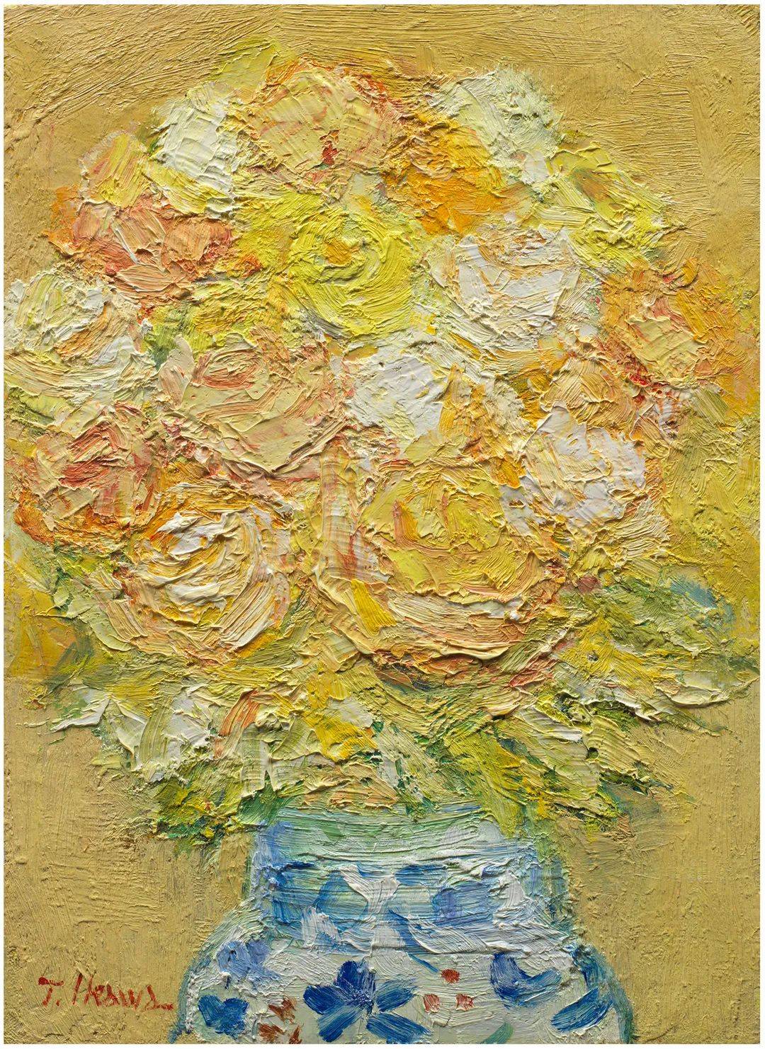 井川武彦 花卉布面油画33×23cm齐藤正治 爱布面油画39×51cm神保盤