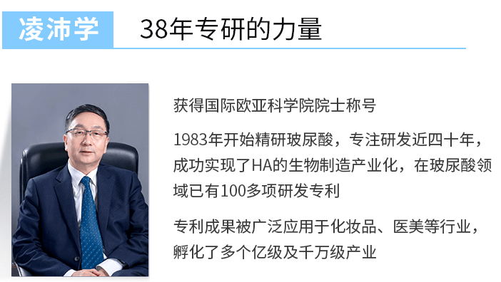 中国玻尿酸之父凌沛学院士专研玻尿酸39年,隆重推出自有品牌沛瑶,采用