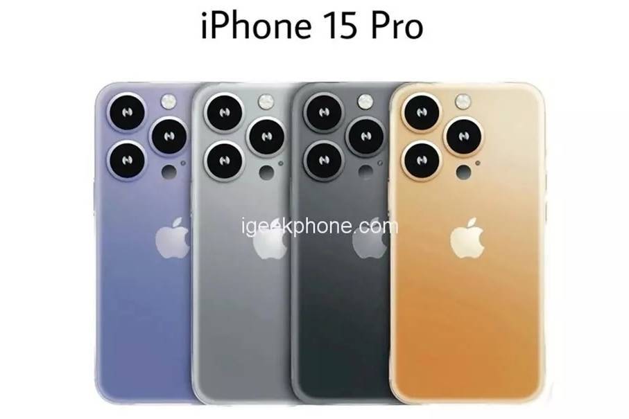 iPhone 15Pro四色概念图出炉：圆润机身设计，新增紫色版本