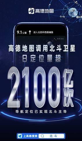 高德挪用斗极卫星日定位量超2100亿次，导航定位已全面实现斗极主导