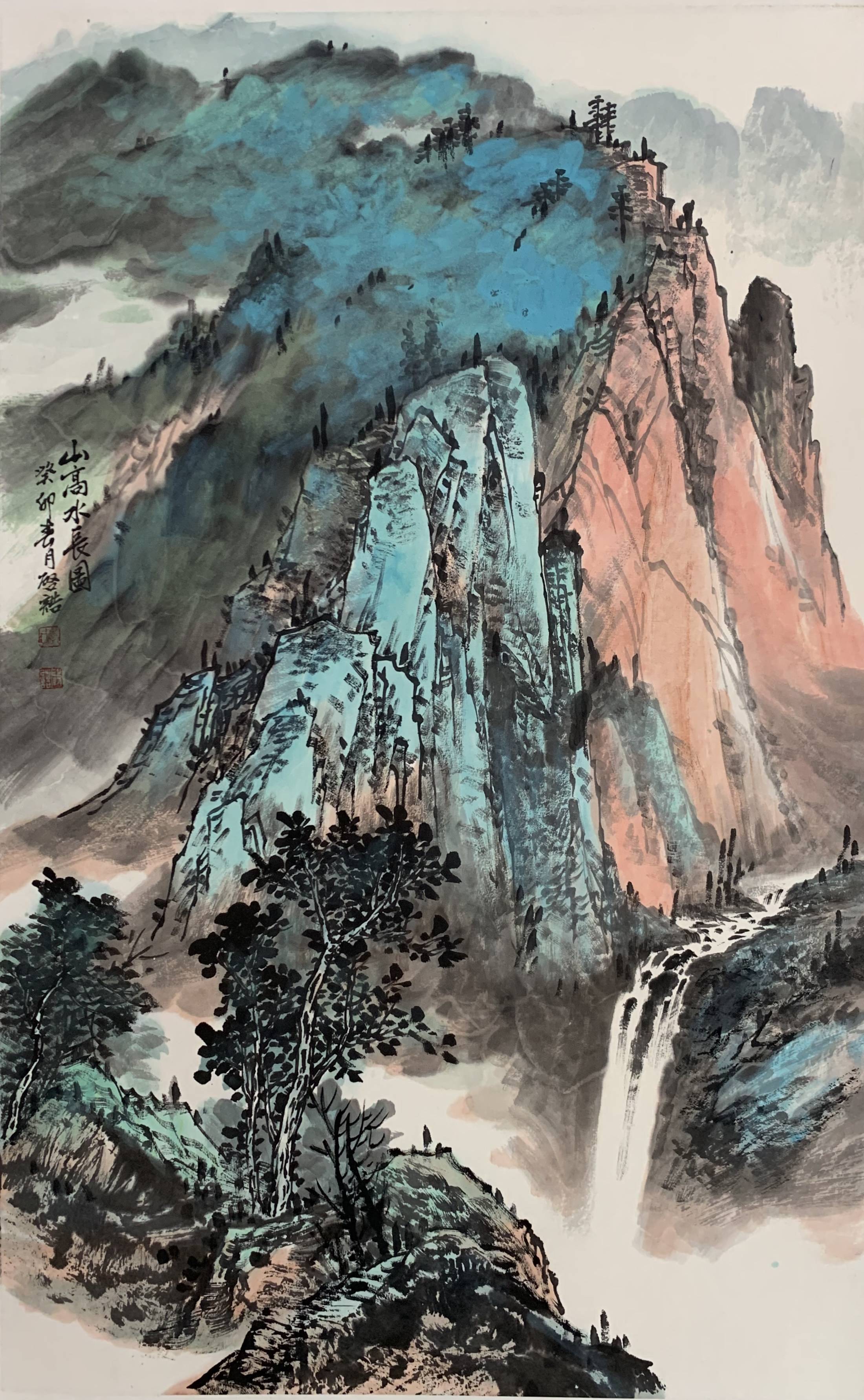 实力派出名画家李启诰山川做品