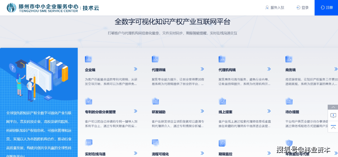 热烈祝贺滕州市中小企业服务中心知识产权平台上线