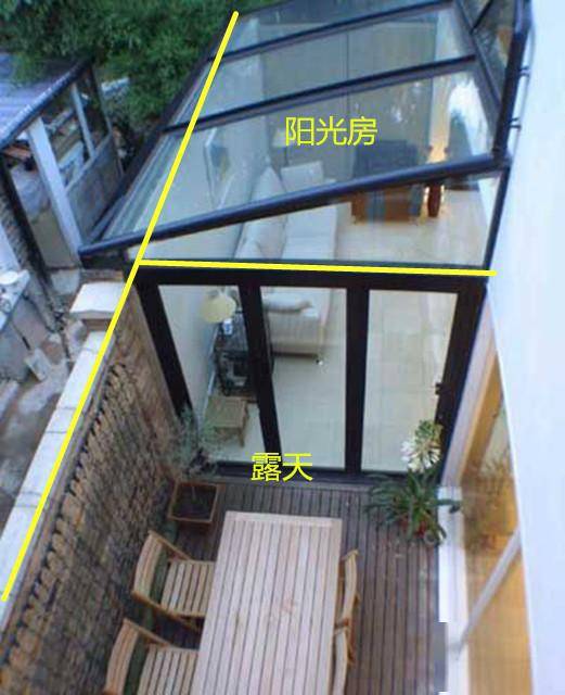住农村真好,家家都有小院子,院子阳光房只封一半,留.