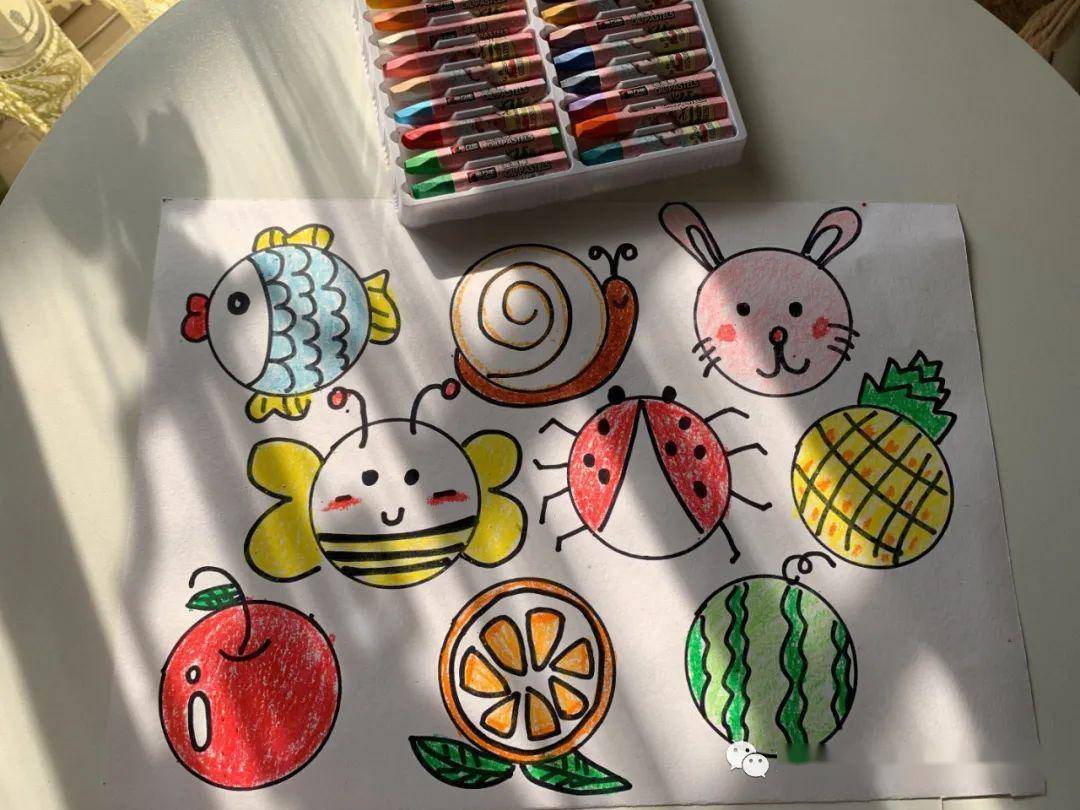 好啦,小朋友们,除了小动物和水果你还可以用圆形绘画出什么呢?