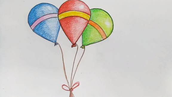 简笔画气球的简单画法