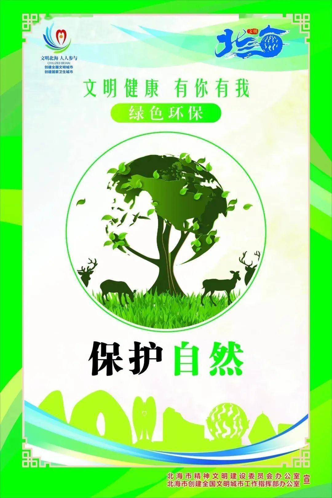 有你有我"公益海报,重点突出"绿色环保,健康生活,文明行为,良好心态