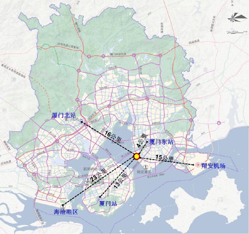 紧邻第二东通道,滨海东大道及轨道3,4号线经过本片区,快速衔接厦门岛