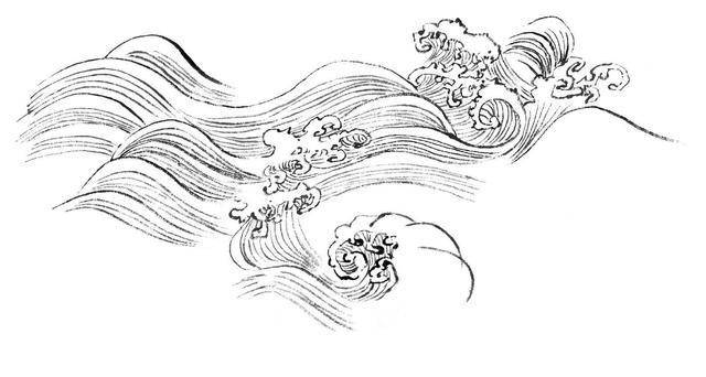 纹理,注意水面的起伏变化,浪花的形状要有大有小