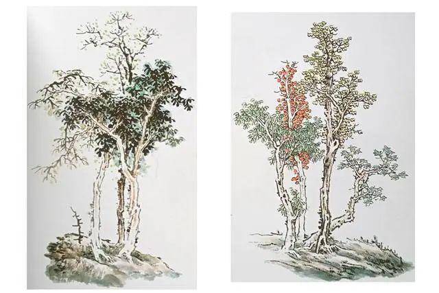 国画技法树木的画法步骤与作品欣赏