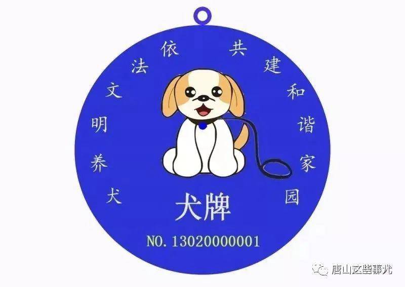 犬牌正面 养犬登记证