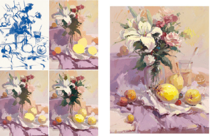 武汉209画室:美术高考丨色彩静物组合步骤画法分享