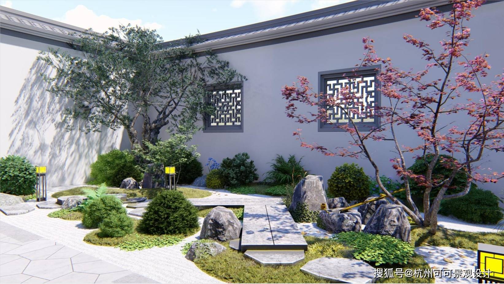 杭州别墅庭院设计:新中式庭院设计都有哪些元素?选对了,韵味就有了!