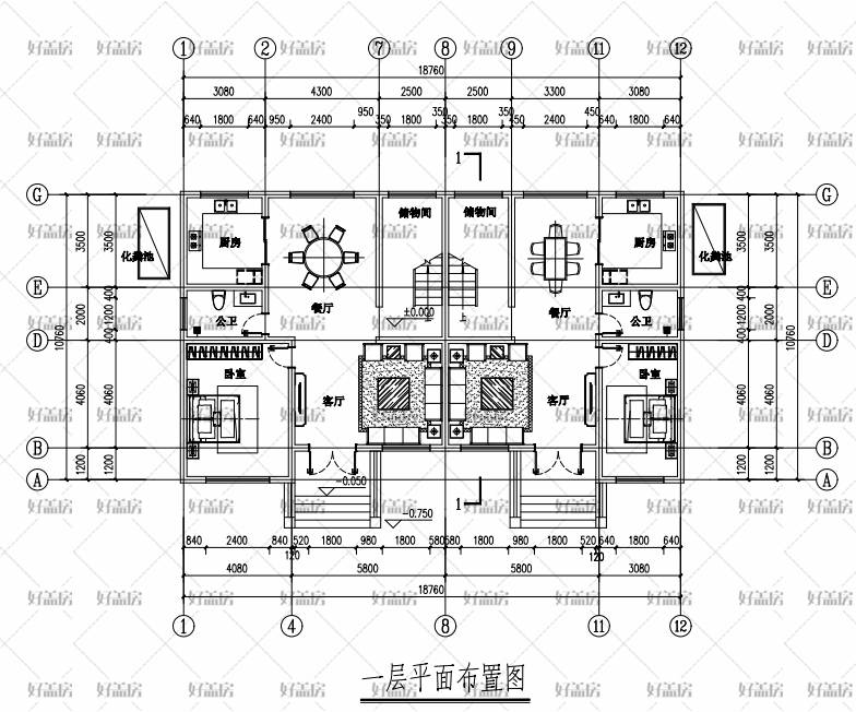 农村双拼三层别墅设计图