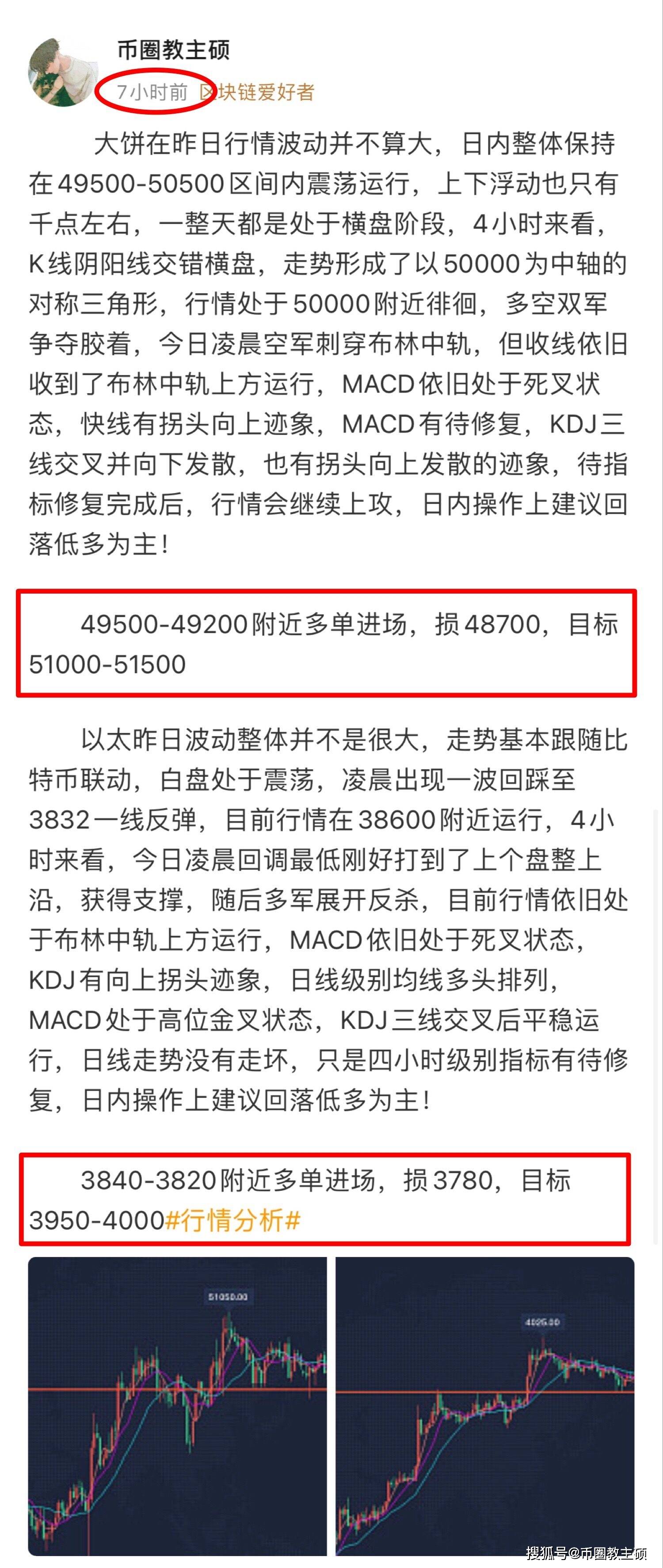 教主硕大饼多头反攻回撤49800看多不变以太3900冲高