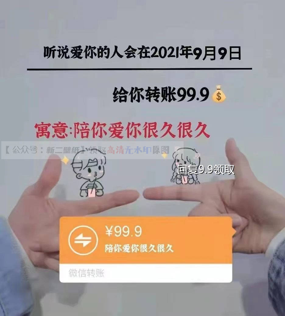 听说爱你的人会在2021年9月9日给你转账99.9 寓意陪你