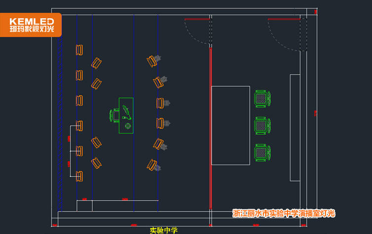 灯光通过km-s6led平板灯进行布光,低功率高显指高照度满足小型演播室