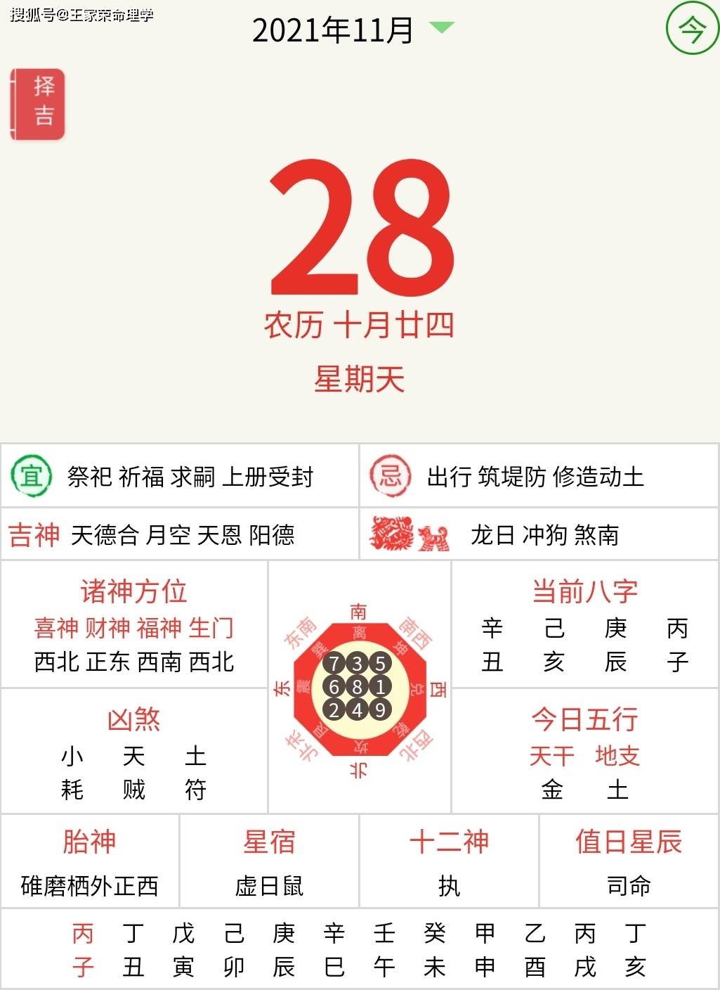 十二生肖每日运势查询2021.11.28