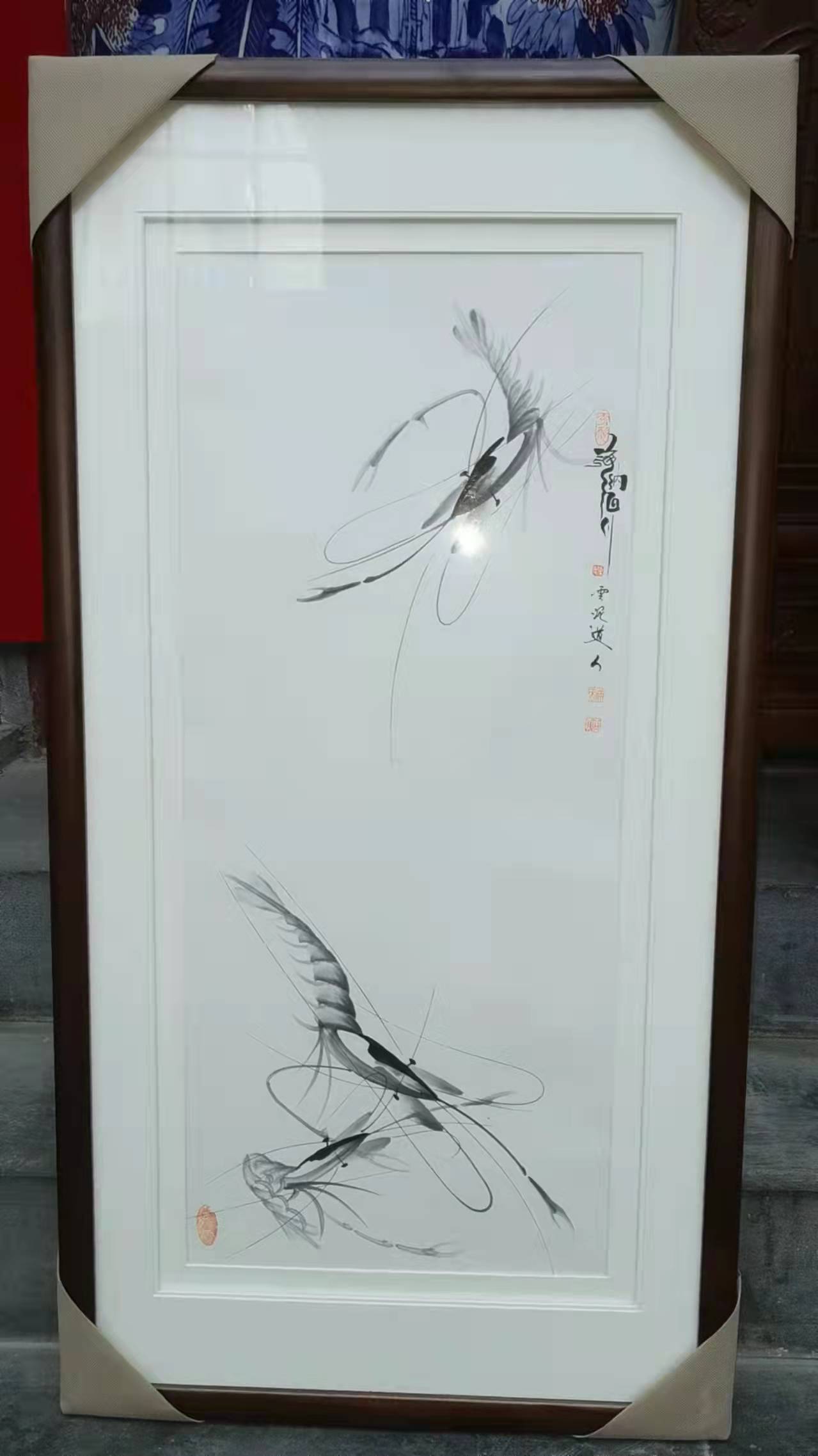 师从齐白石四子齐良迟的学生我的恩师刘仲文门下 用齐门墨法画虾,尤