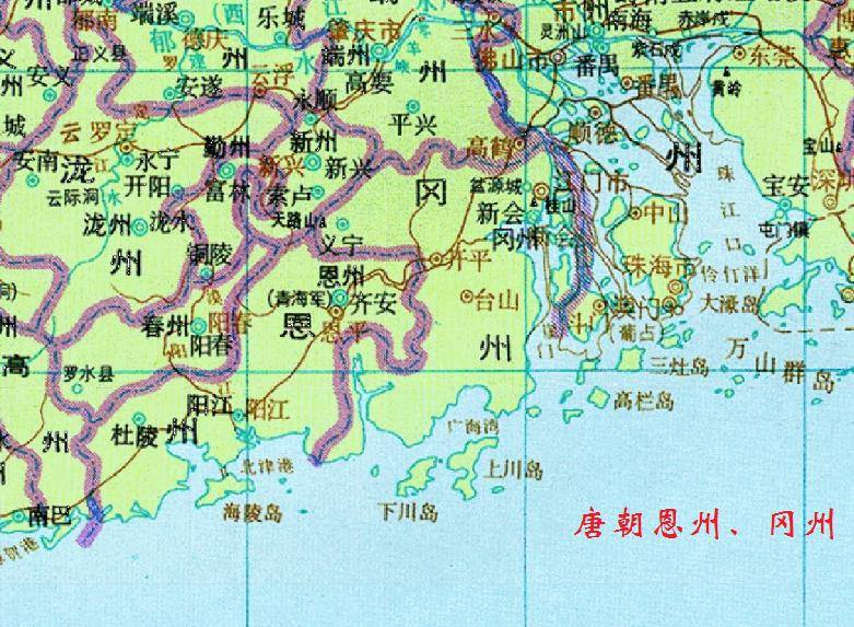 广东一市,辖县两"山"两"平",为"五邑"之四_江门市_新会_恩平