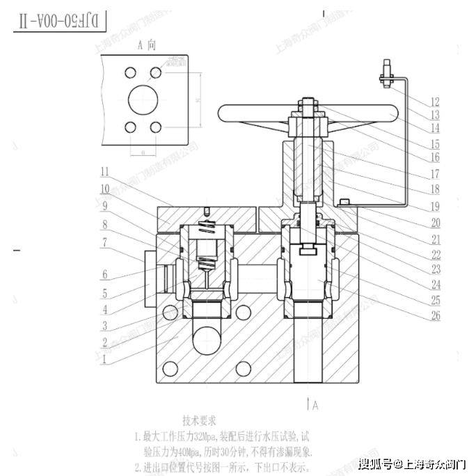 高压泵专用djf50单向截止阀专用止回阀一体结构图