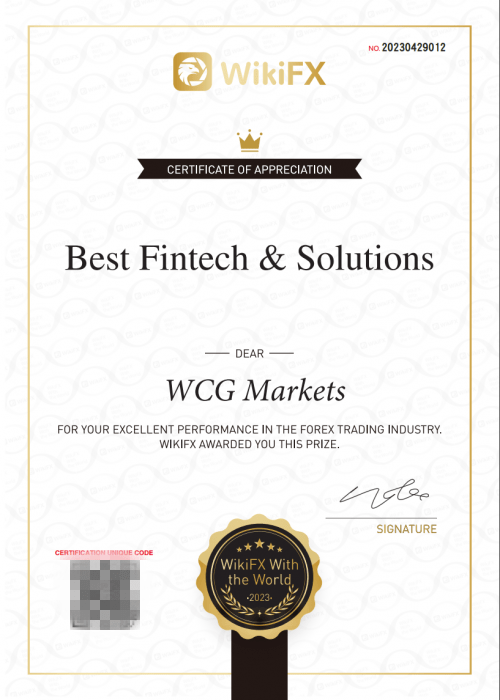 专业赋能办事效率，WCG MARKETS获WikiFX-更佳金融科技计划大奖！
