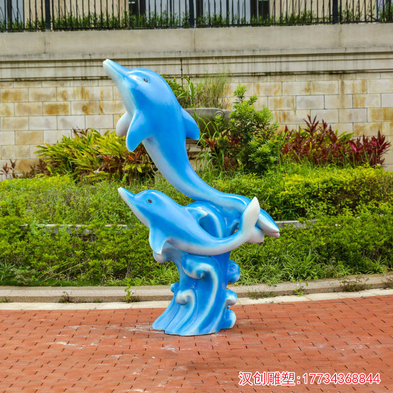 玻璃钢海豚雕塑 仿真海豚雕塑