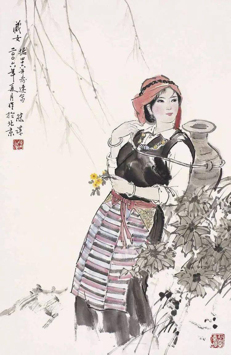 陈谋他笔下的人物画如此典雅诗意60幅