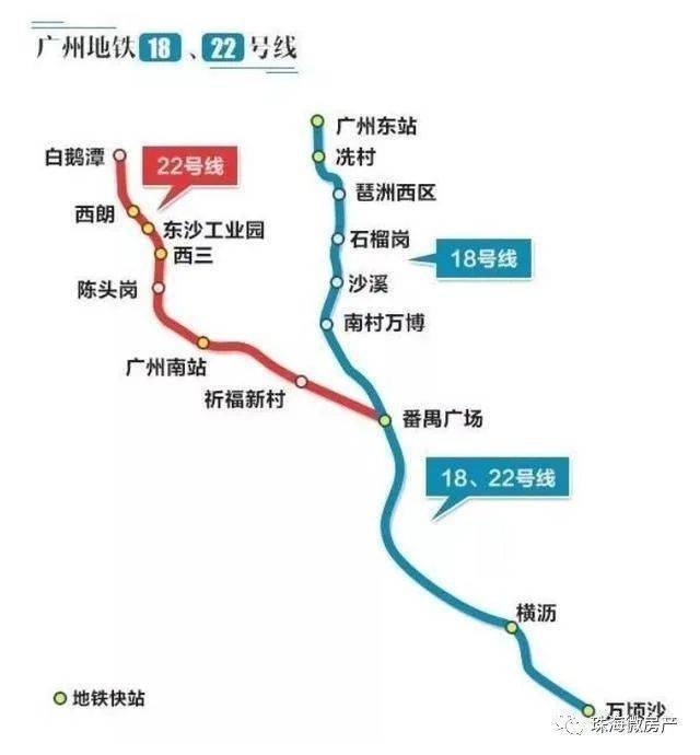 它 北到广州市中心广州东站 南到南沙新区万顷沙.