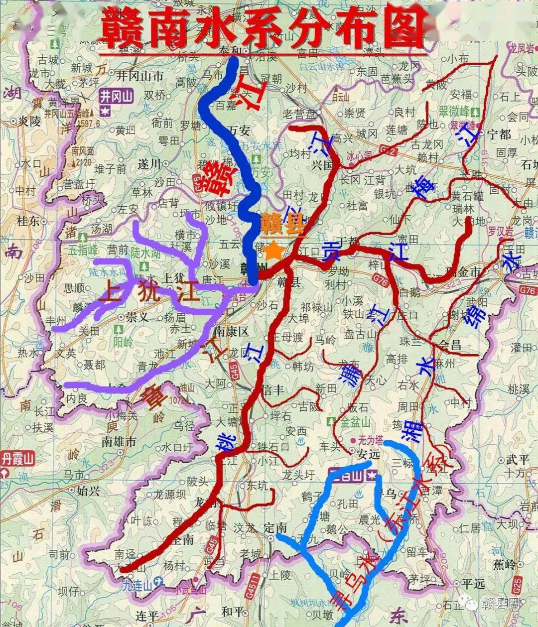 赣县贡江又涨水了樱花公园游步道已被淹没