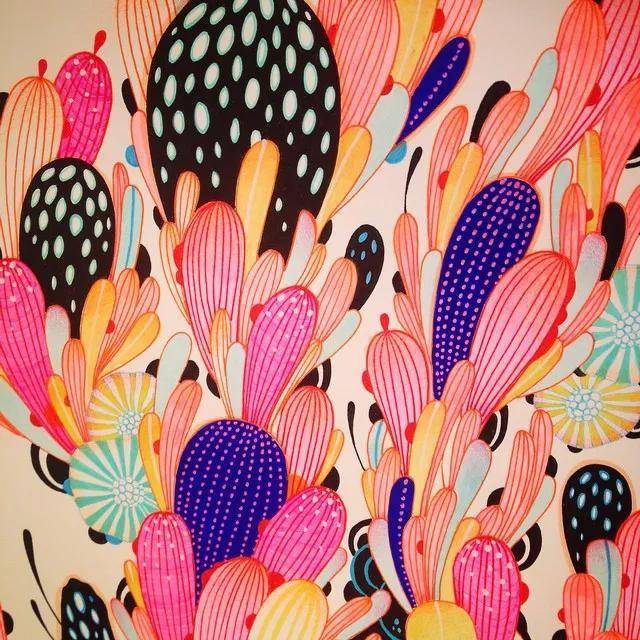 美到泪奔!她用线描画出淡雅的灵魂,宛如"水彩曼舞"