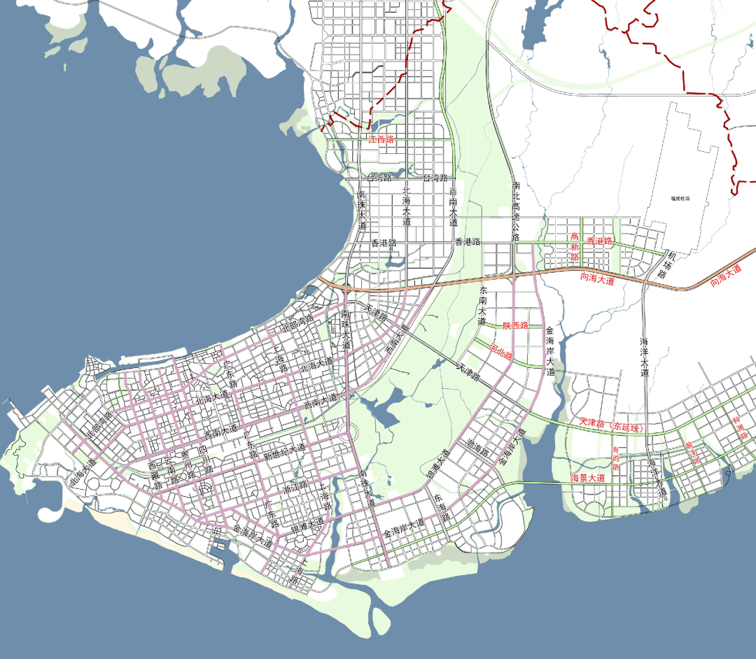 ⑤铁山港区原"兴港路"调整为"兴港大道".