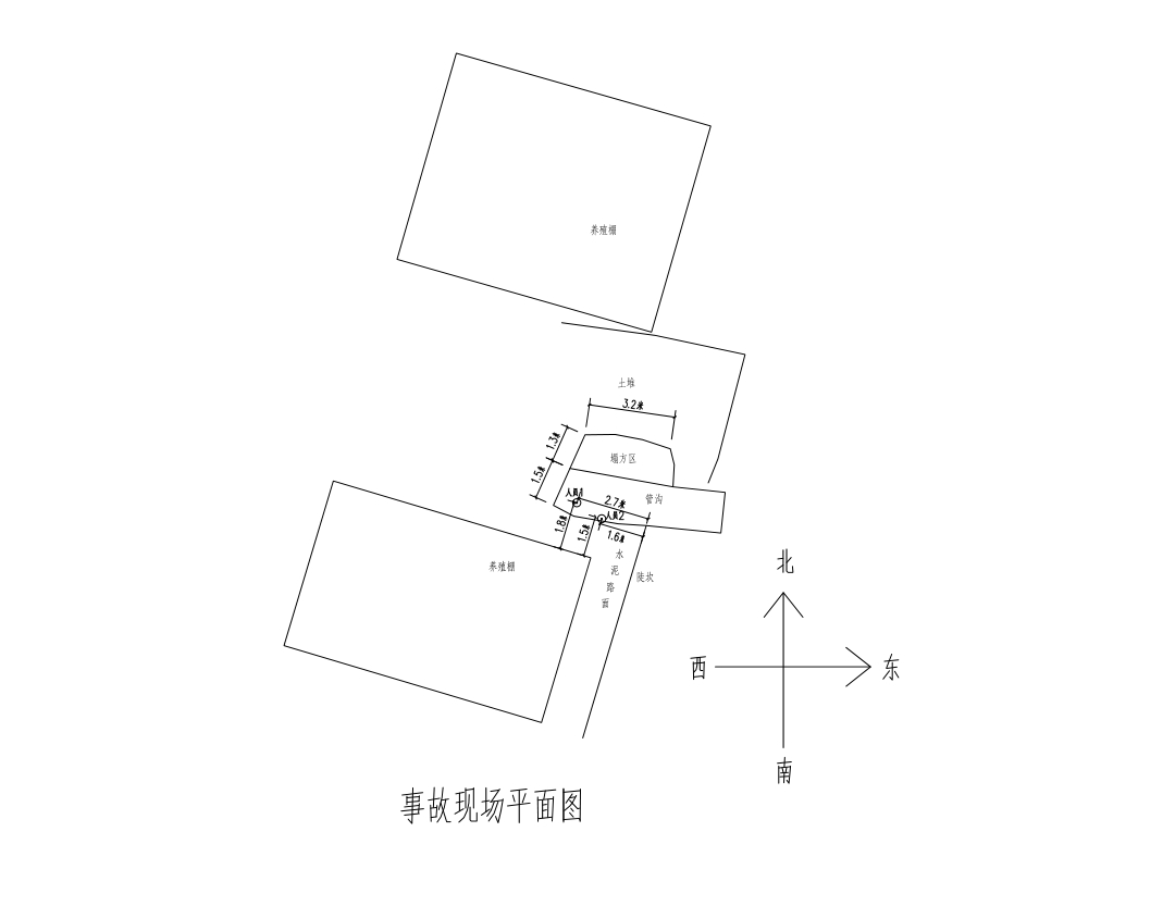 沟南侧铲车未靠近基槽边缘,施工现场挖掘机在土体坍塌前后未发生挪动